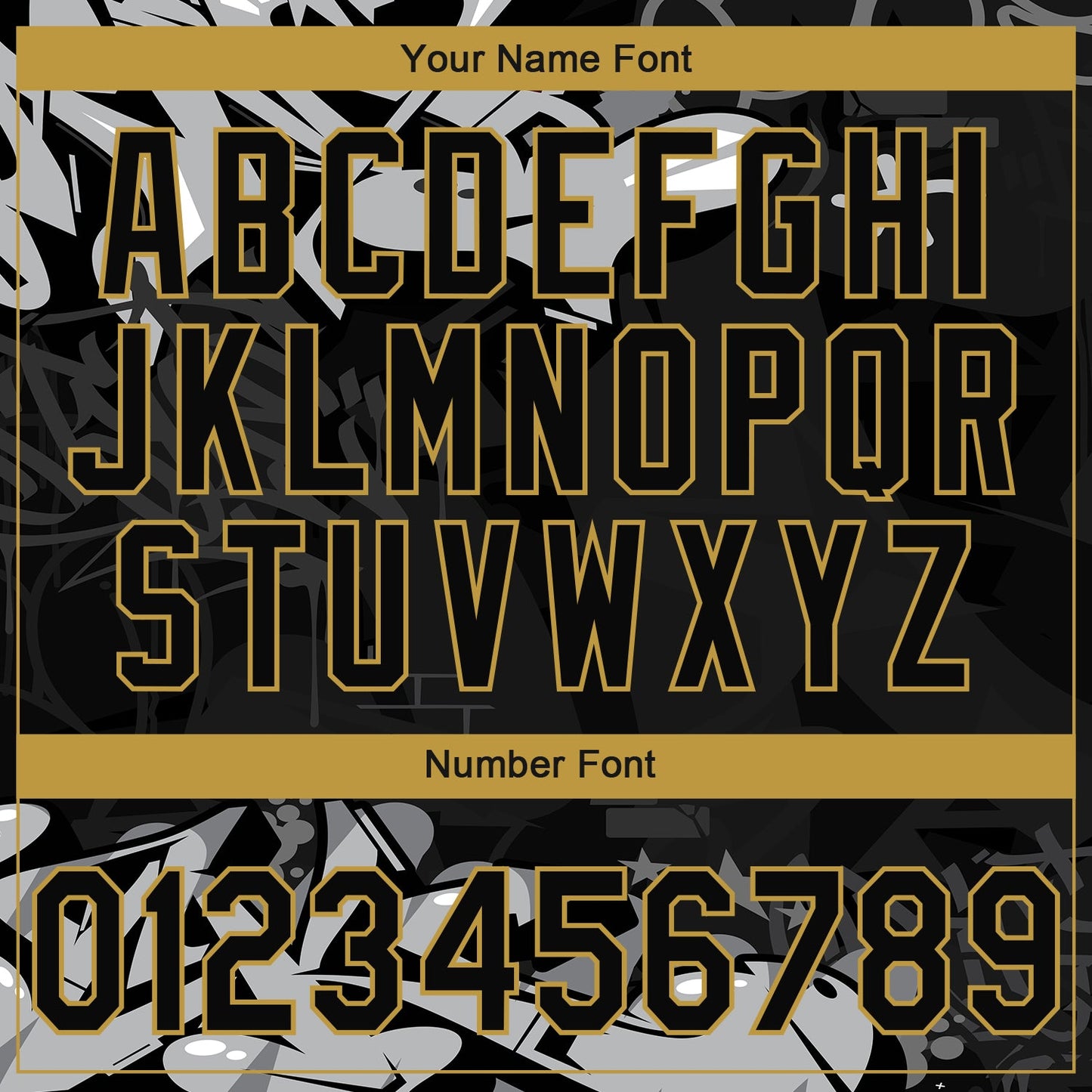 Custom Stitched Black Gray Old Gold-White 3D Graffiti Splash Street Art Sports Pullover Sweatshirt Hoodie