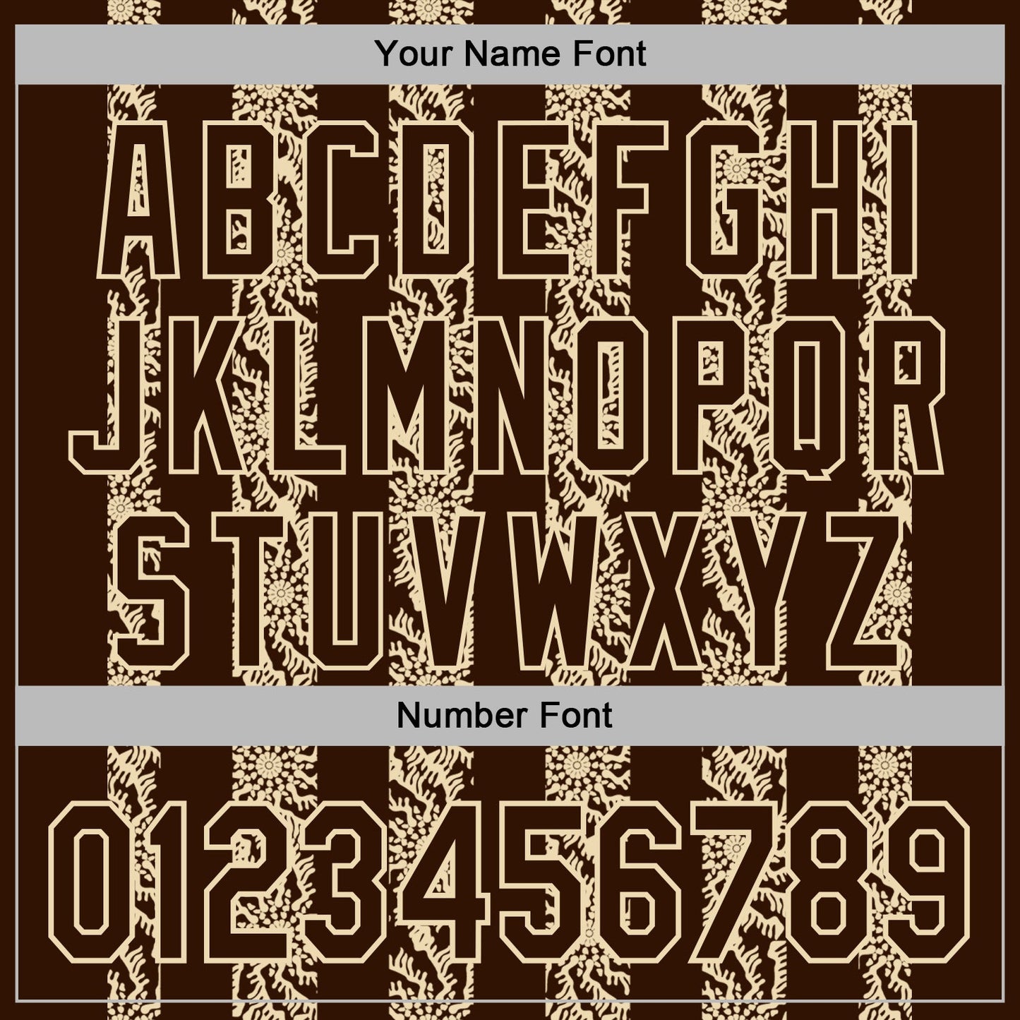 Custom Stitched Brown Cream Abstract Shape Pattern Sports Pullover Sweatshirt Hoodie