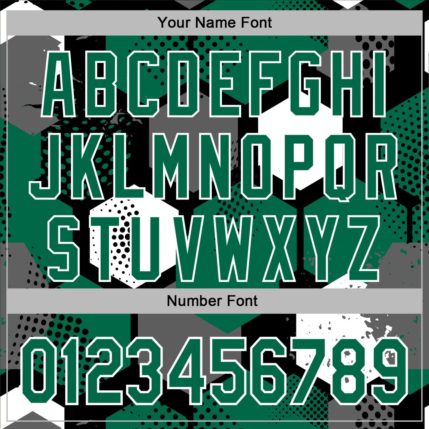 Custom Stitched Black Kelly Green-White Geometric Shape Pattern Sports Pullover Sweatshirt Hoodie