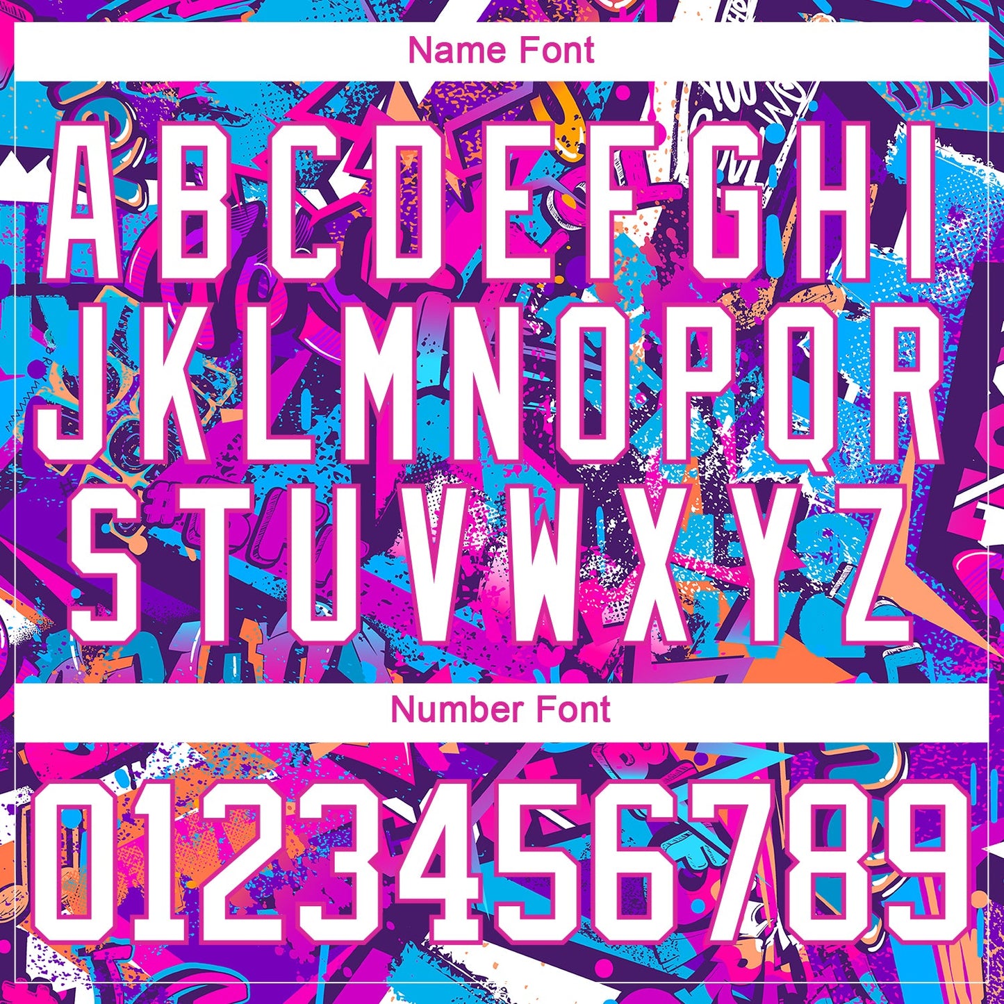 Custom Graffiti Pattern White Purple-Deep Pink 3D Pattern Scratch Hockey Lace Neck Jersey