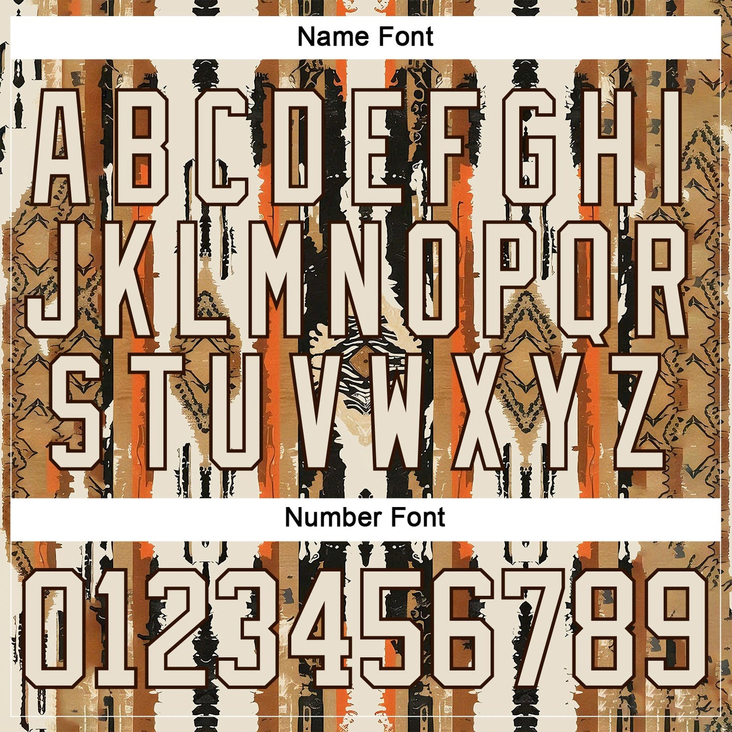 Custom Cream Brown Orange-Black Tribal Indigenous Grunge Splash Hockey Lace Neck Jersey