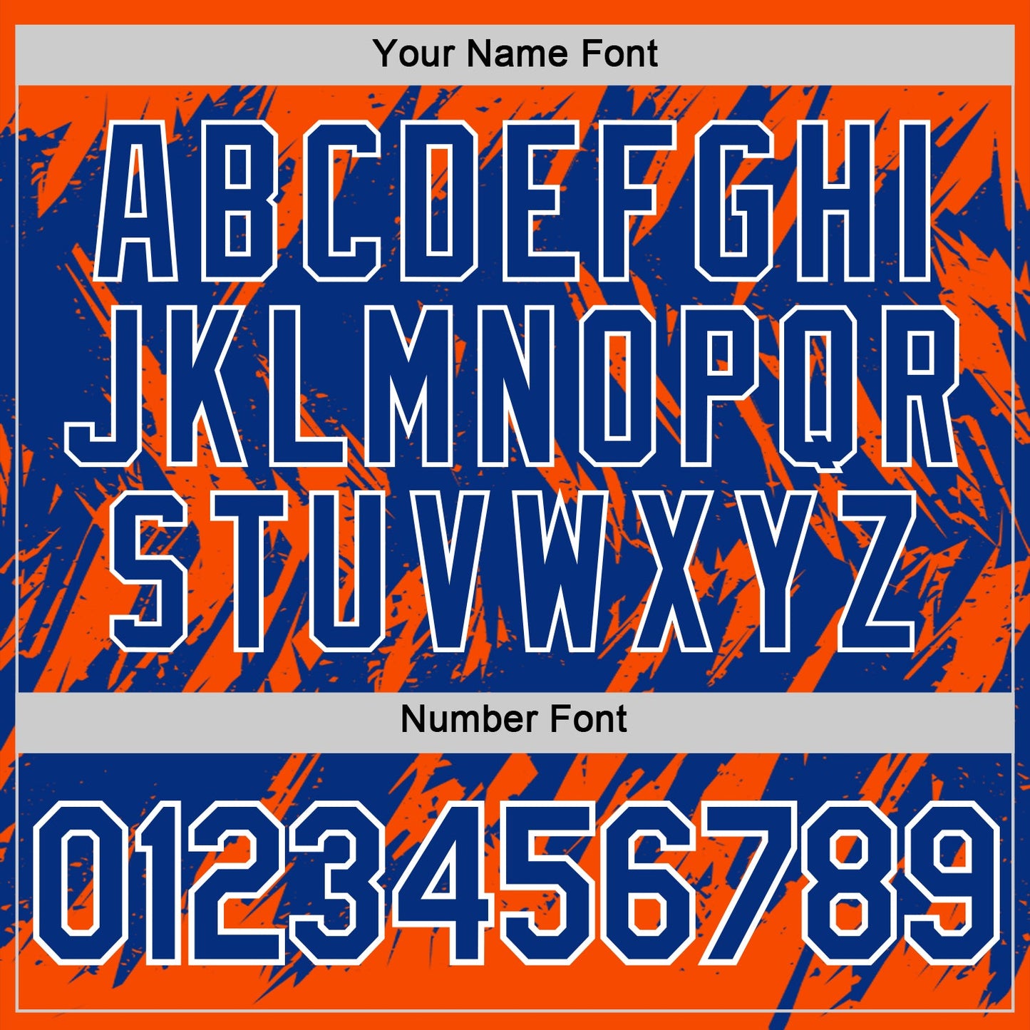 Custom Orange Royal-White Torn Sharp Brush Stroke Splatter Performance T-Shirt