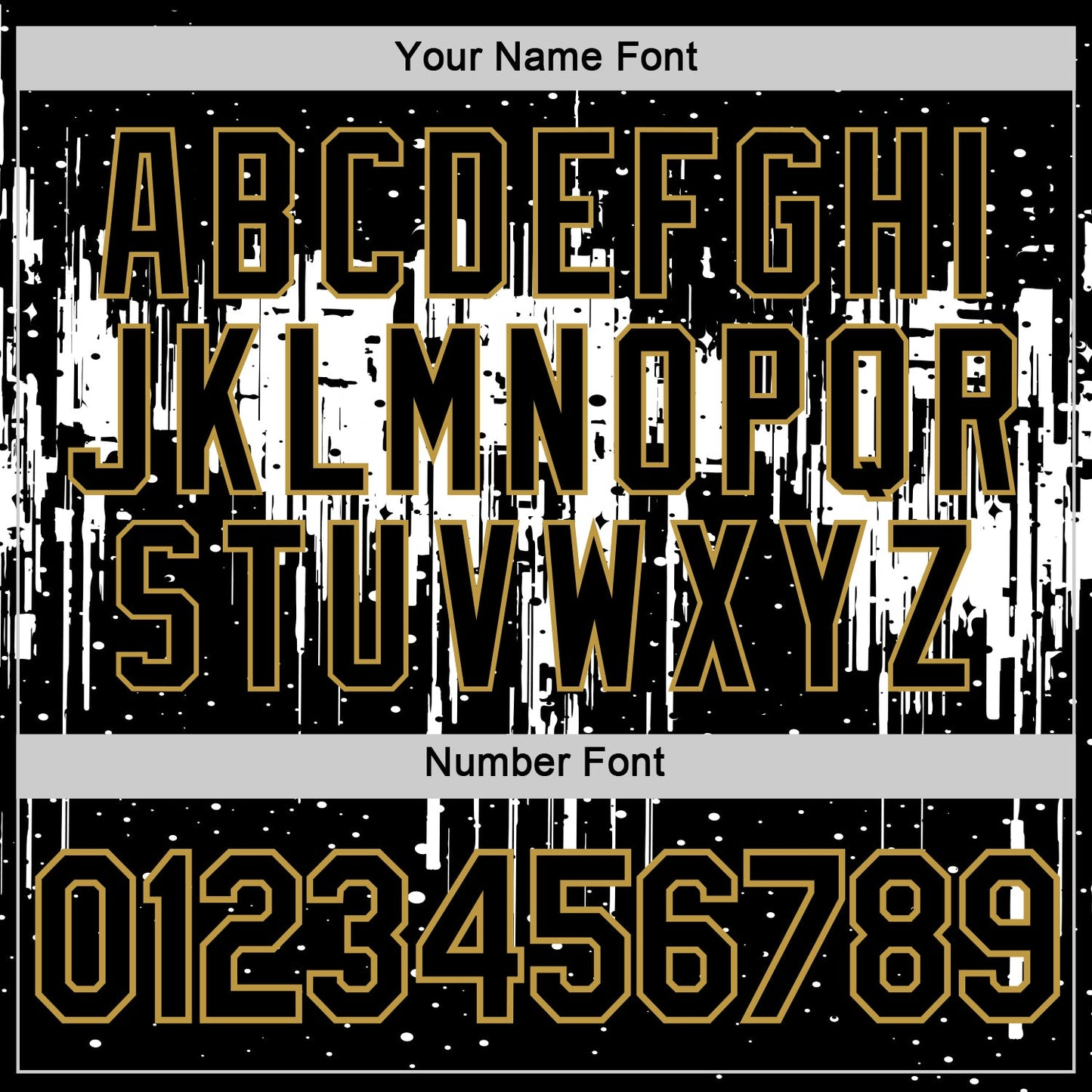 Custom Black White-Old Gold Dripping Splatter Paint Performance T-Shirt