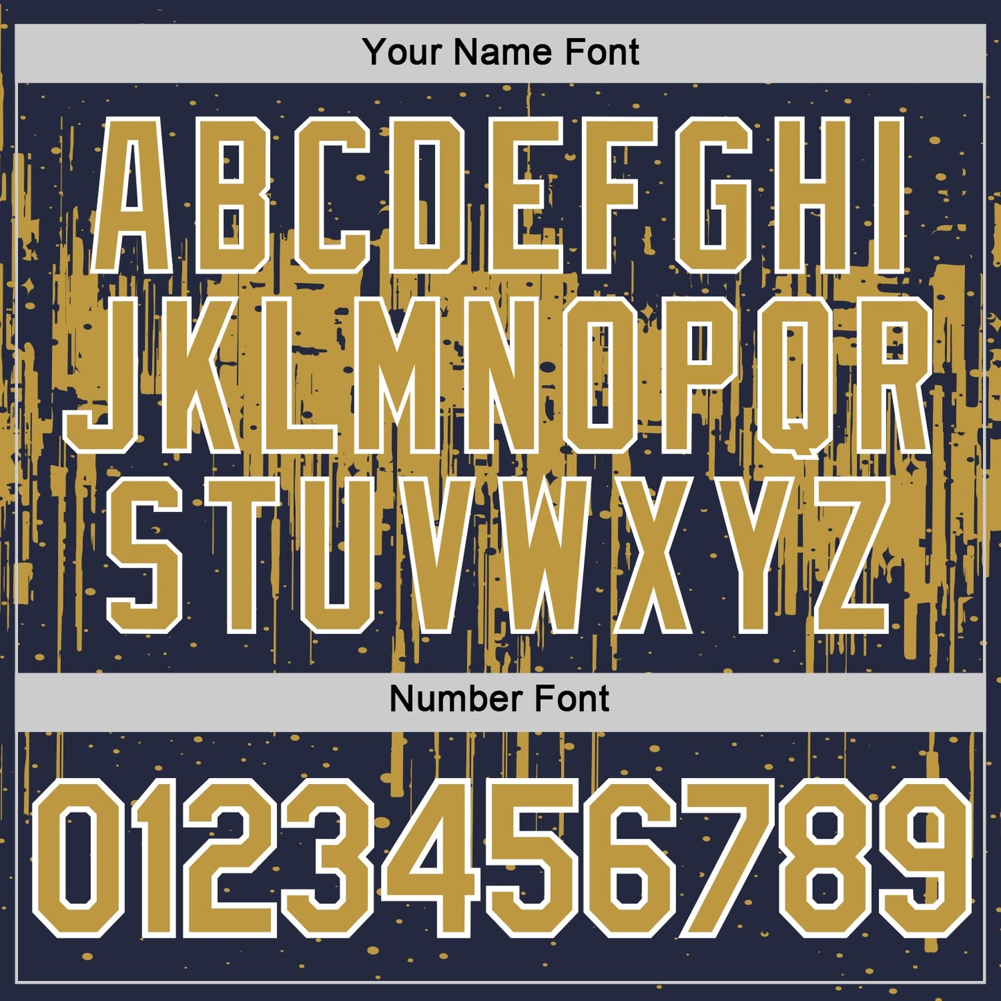 Custom Navy Old Gold-White Dripping Splatter Paint Performance T-Shirt
