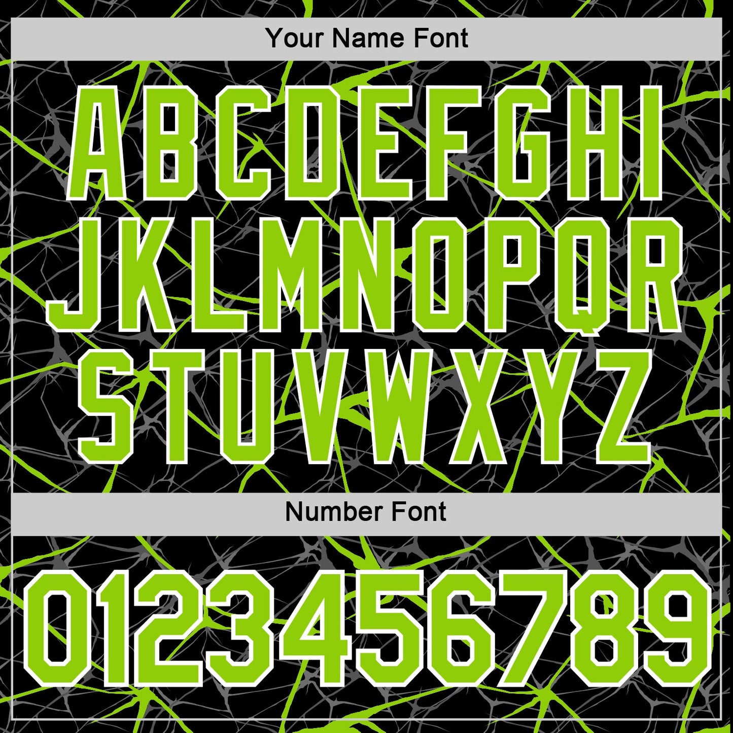 Custom Black Neon Green Gray-White Abstract Network Crackle Performance T-Shirt