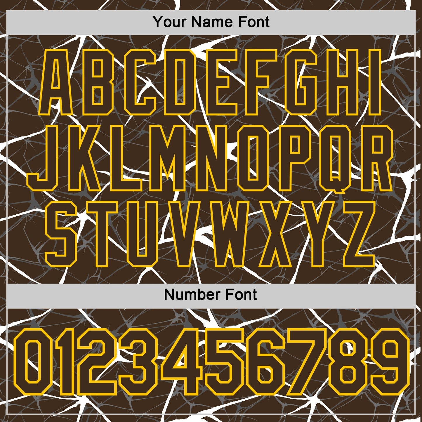 Custom Brown White Gray-Yellow Abstract Network Crackle Performance T-Shirt