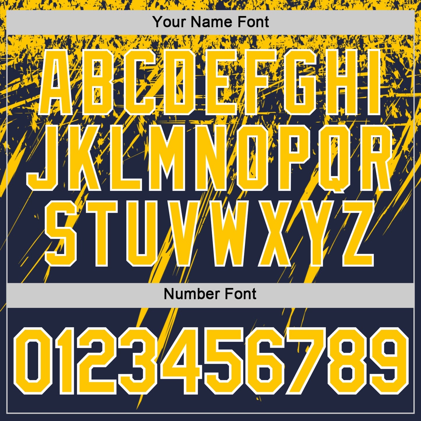 Custom Navy Yellow-White Distressed Scratch Brush Stroke Performance T-Shirt