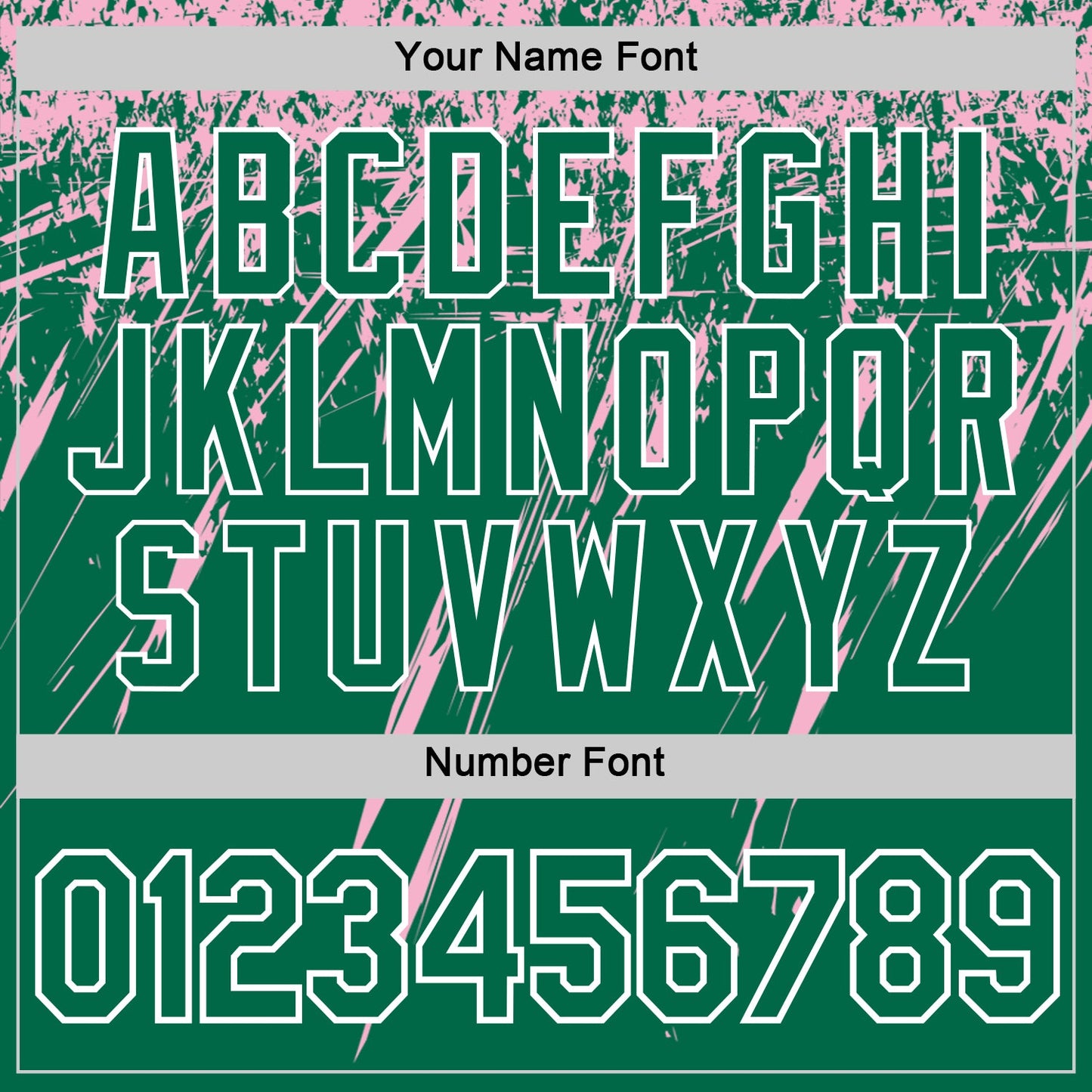 Custom Kelly Green Light Pink-White Distressed Scratch Brush Stroke Performance T-Shirt