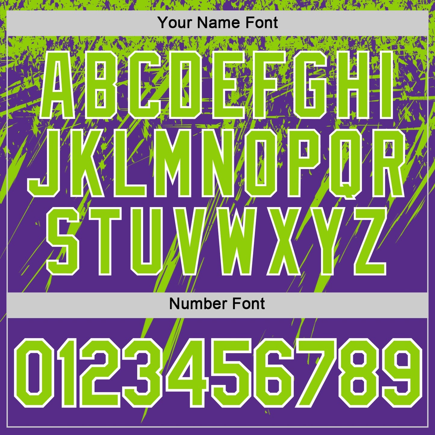 Custom Purple Neon Green-White Distressed Scratch Brush Stroke Performance T-Shirt