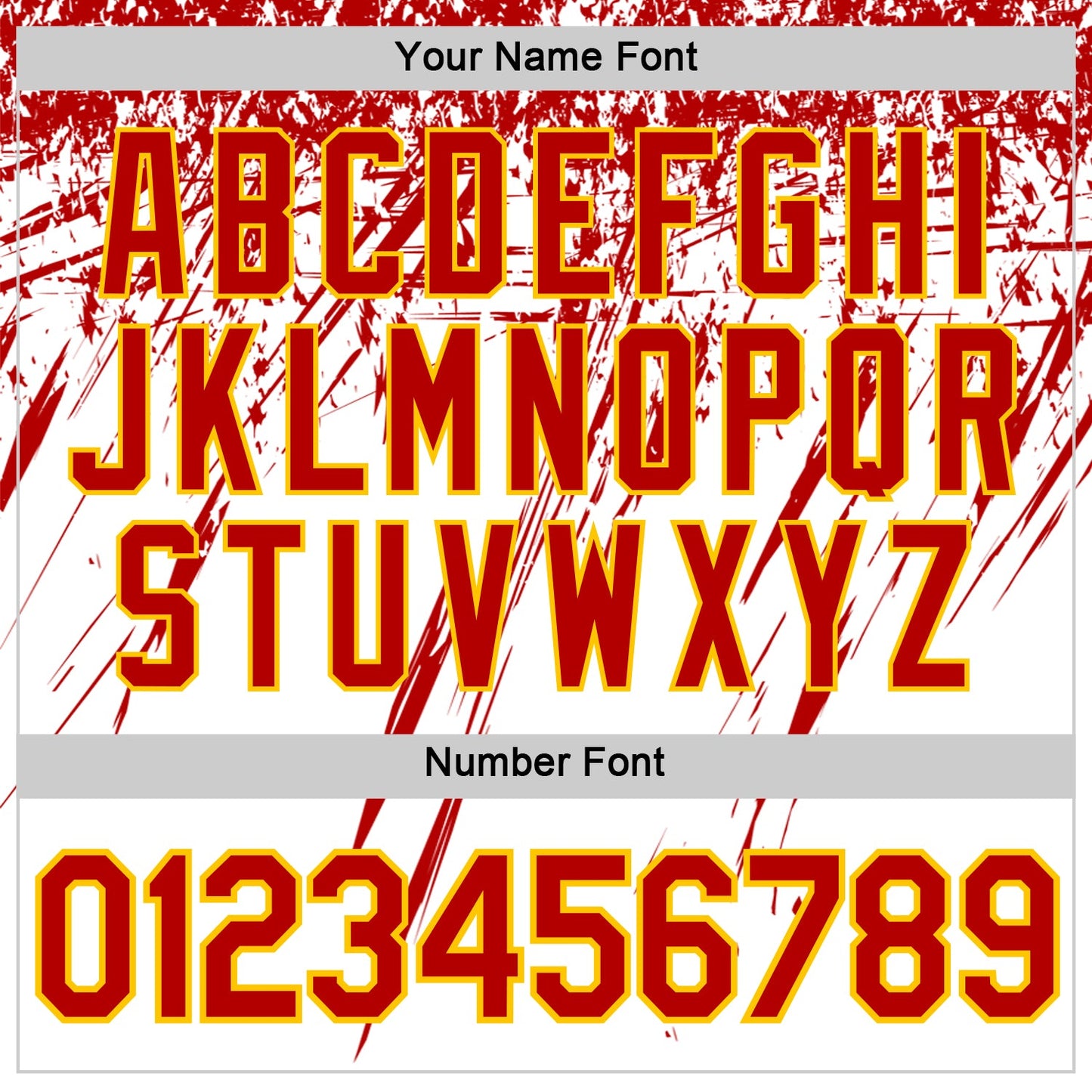 Custom White Red-Yellow Distressed Scratch Brush Stroke Performance T-Shirt