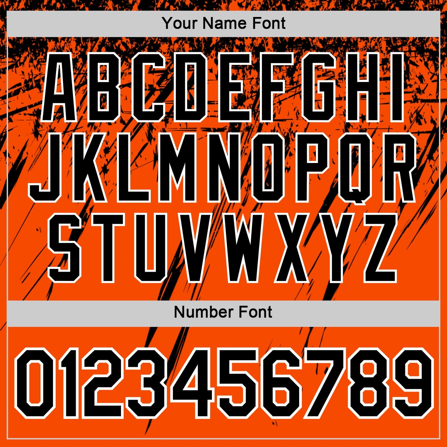 Custom Orange Black-White Distressed Scratch Brush Stroke Performance T-Shirt
