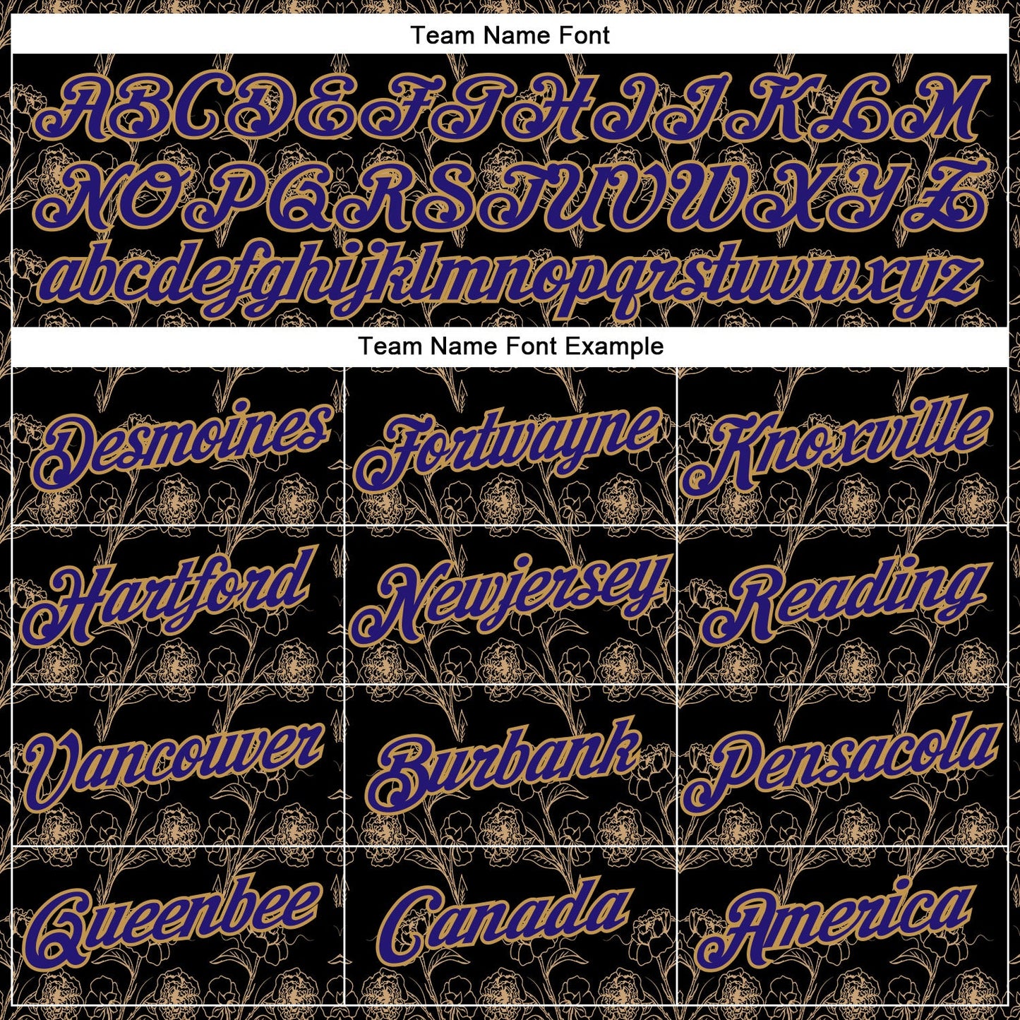 Custom Stitched Black Dark Purple-Old Gold 3D Pattern Design Golden Subtle Floral Sports Pullover Sweatshirt Hoodie