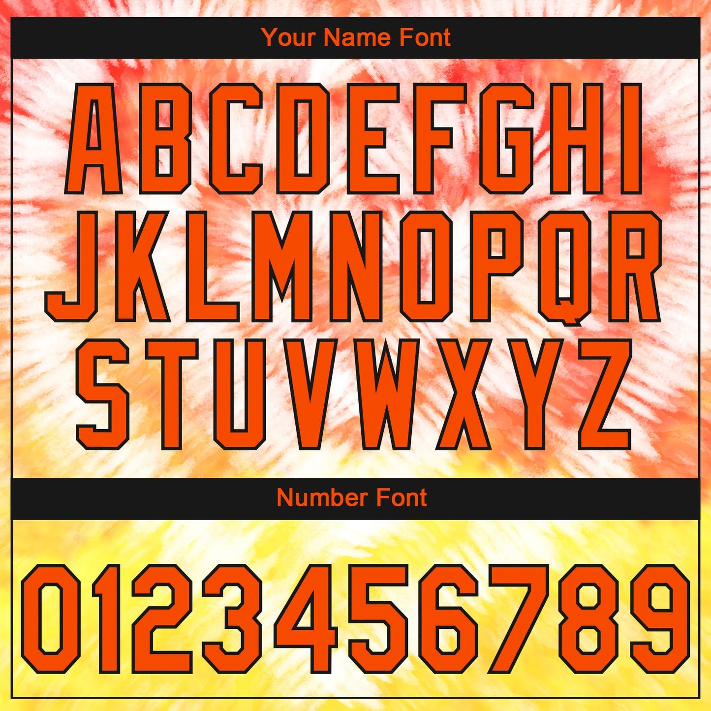 Custom Stitched Tie Dye Orange-Black 3D Sports Pullover Sweatshirt Hoodie