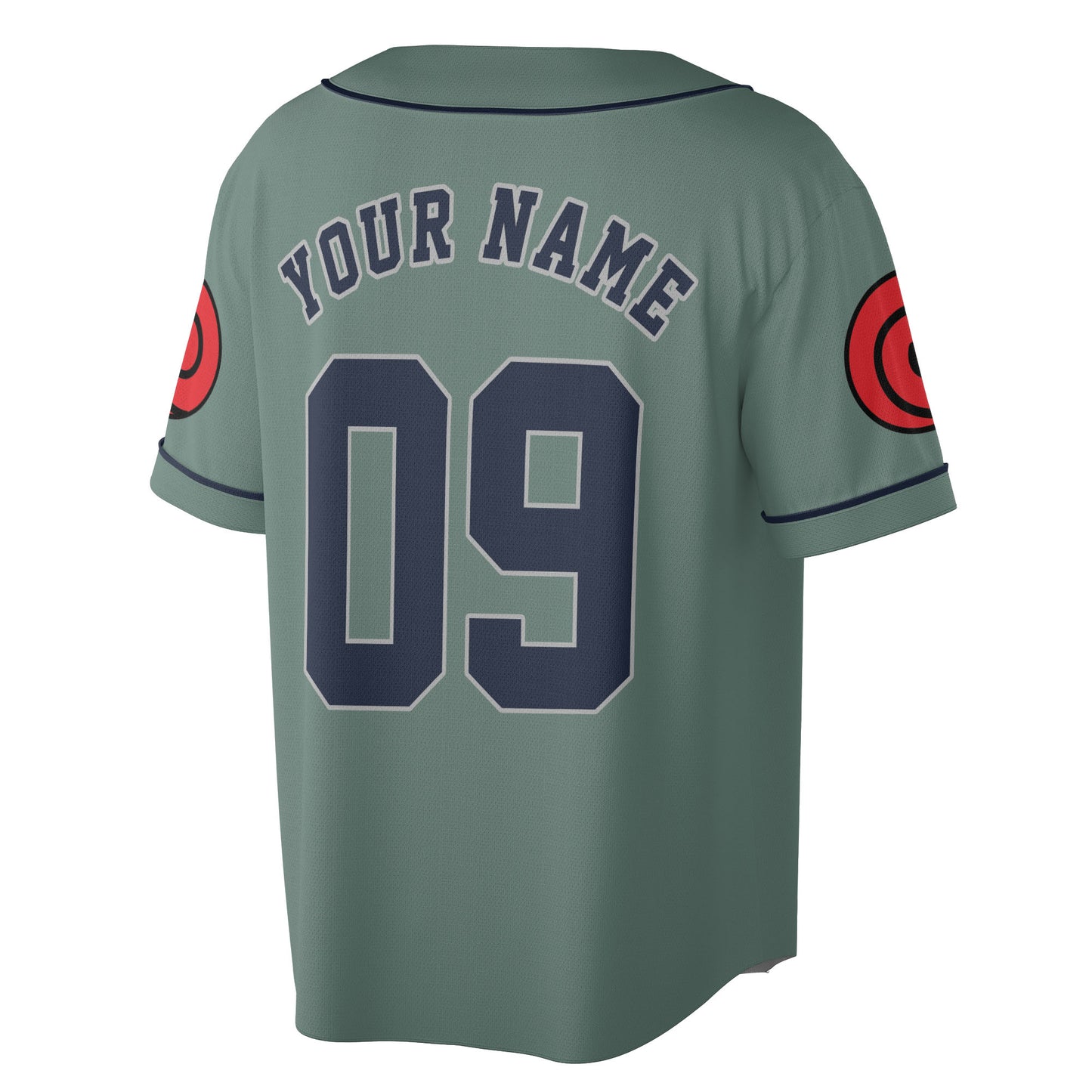 Custom Sage Green Navy Authentic Baseball Jersey, Ninja Anime Inspired Button Up Sports Jersey, Manga Fan Gift