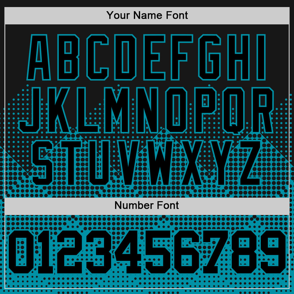 Custom Black Teal Gradient Square Shapes Round Neck Sublimation Basketball Set Jersey