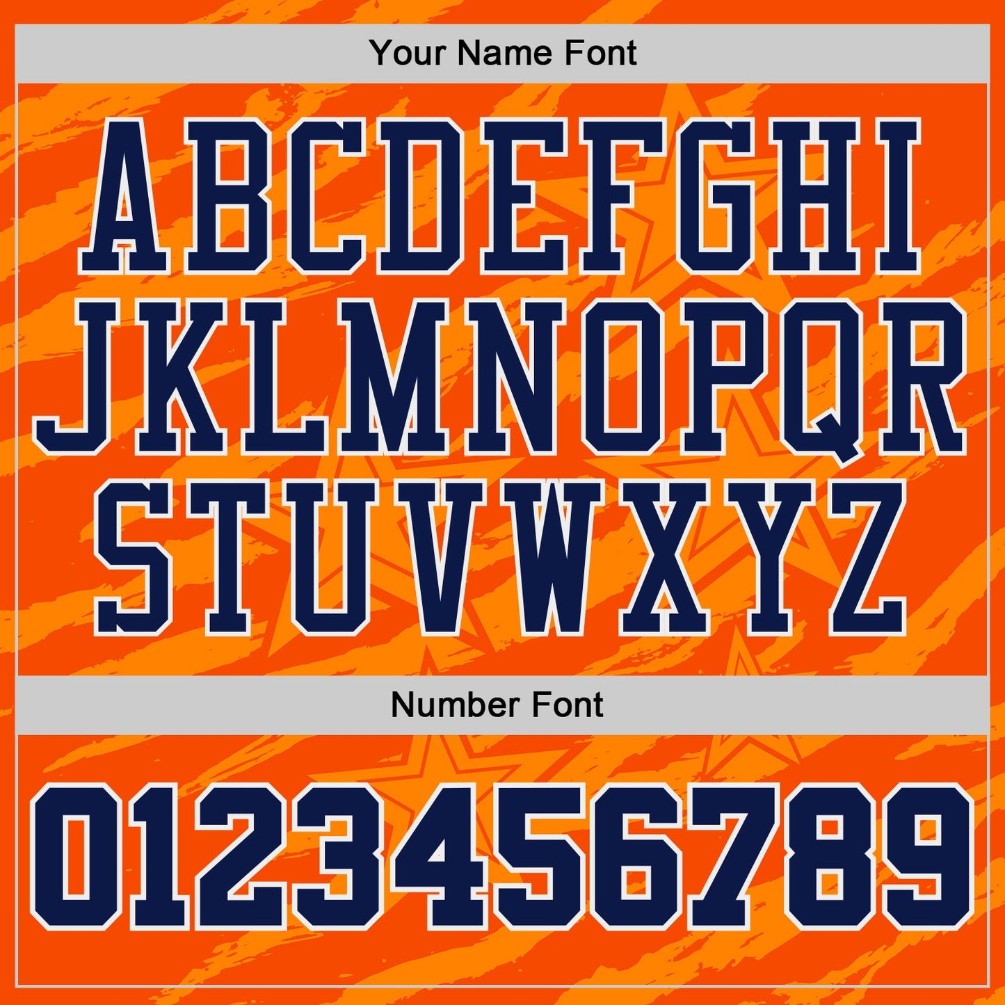 Custom Orange Navy-White Stripe Star Brush Stroke Round Neck Sublimation Basketball Uniform Jersey