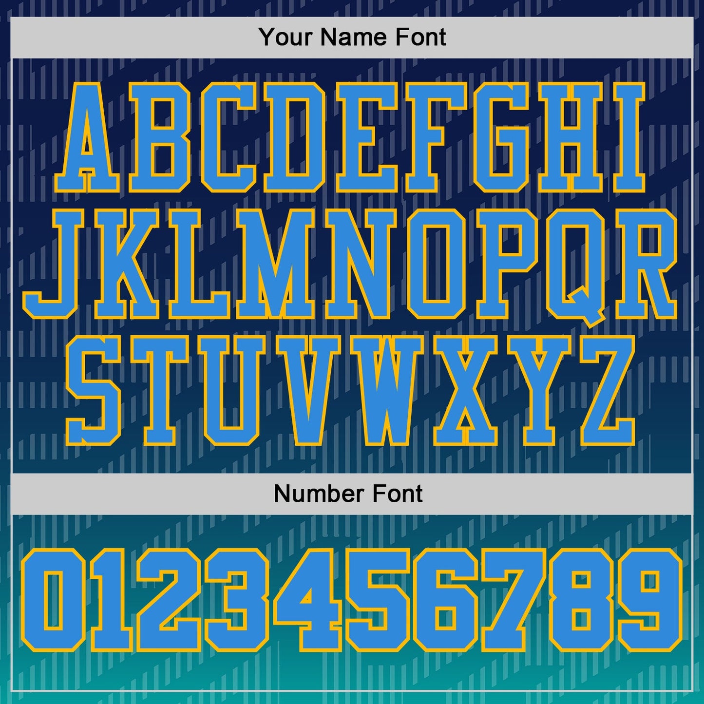 Custom Navy Powder Blue Aqua-Gold Stripe Gradient Round Neck Sublimation Basketball Uniform Jersey