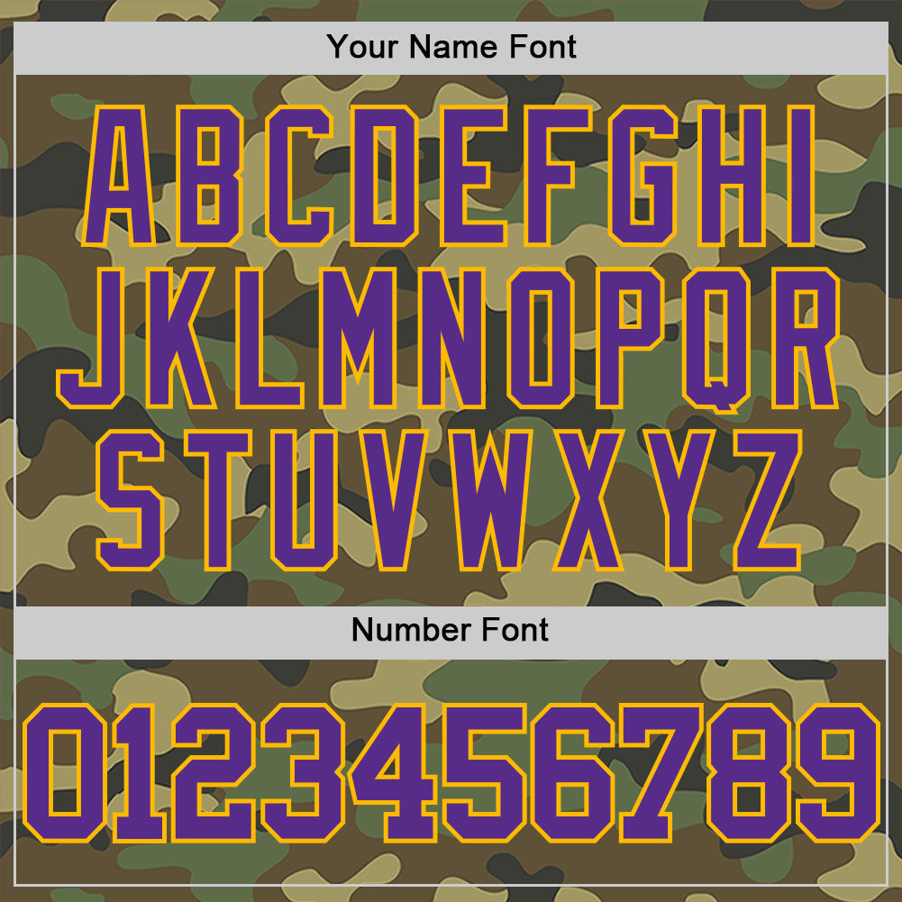 Custom Camo Purple-Gold Authentic Salute To Service Basketball Jersey