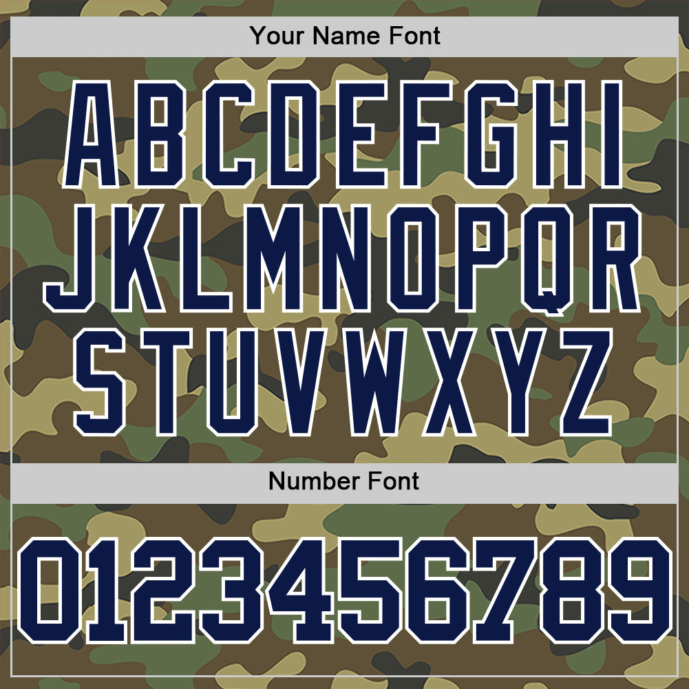 Custom Camo Navy-White Authentic Salute To Service Basketball Jersey