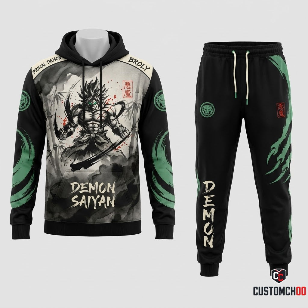 Broly Legendary Super Saiyan Anime Tracksuit Set - Hoodie & Jogger Pants - 08. Sumie Beast