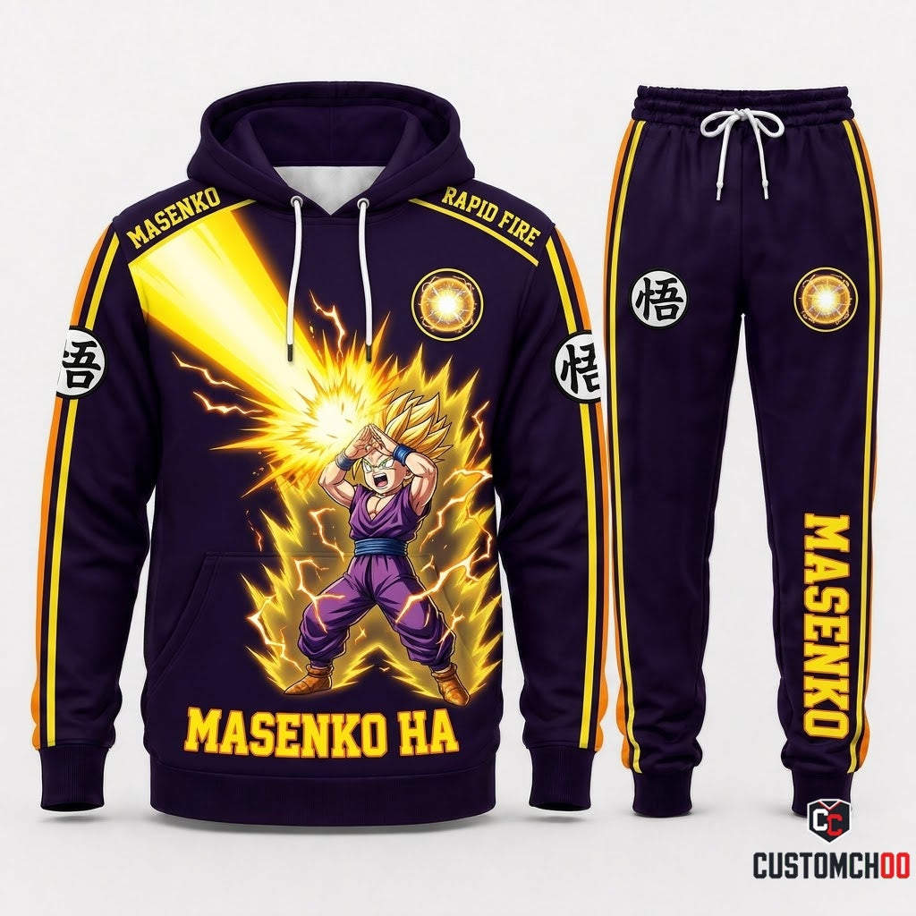 Gohan SSJ2 & Beast Anime Tracksuit Set - Hoodie & Jogger Pants - 08. Masenko Rush