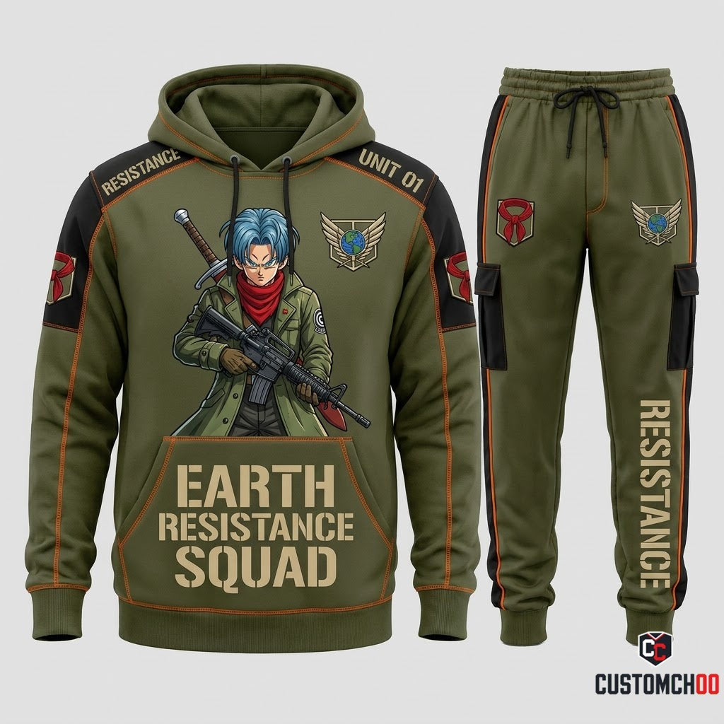 Future Trunks Sword Anime Tracksuit Set - Hoodie & Jogger Pants - 08. Tactical Resistance