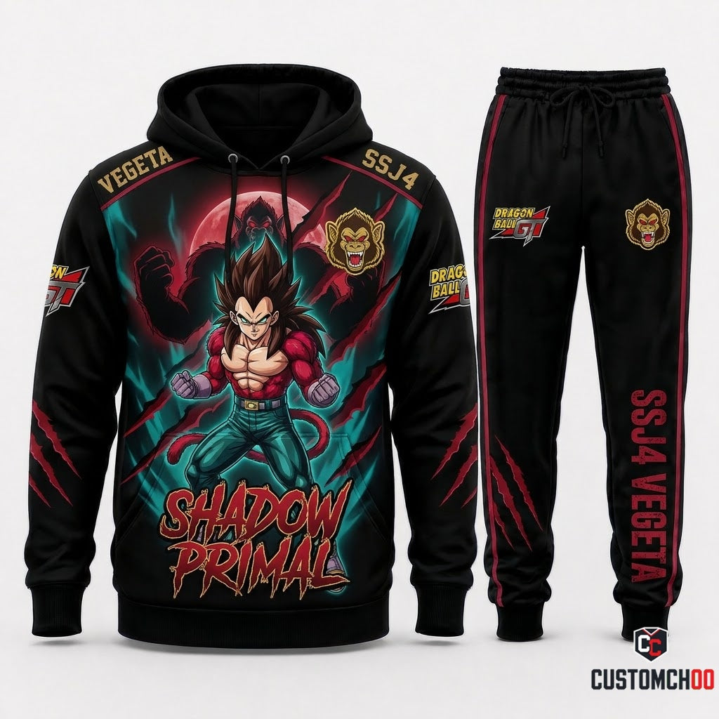 Vegeta Saiyan Prince Anime Tracksuit Set - Hoodie & Jogger Pants - 07. SSJ4 Shadow Oozaru