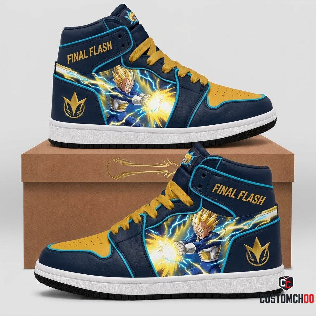 Vegeta Saiyan Prince Anime Canvas High Top Sneakers - 08. Final Flash