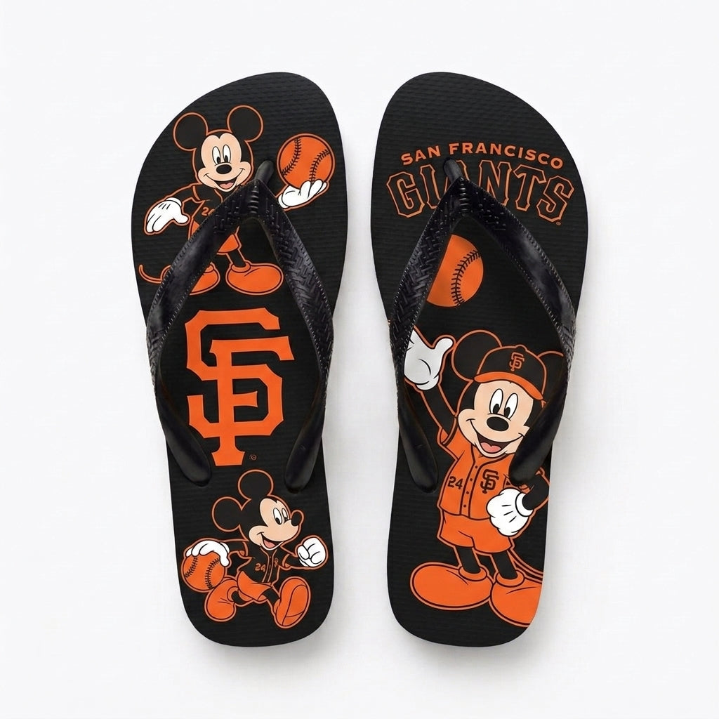 Cartoon Mouse Baseball Flip Flops, Sport Fan Sandals | 30 Teams Available