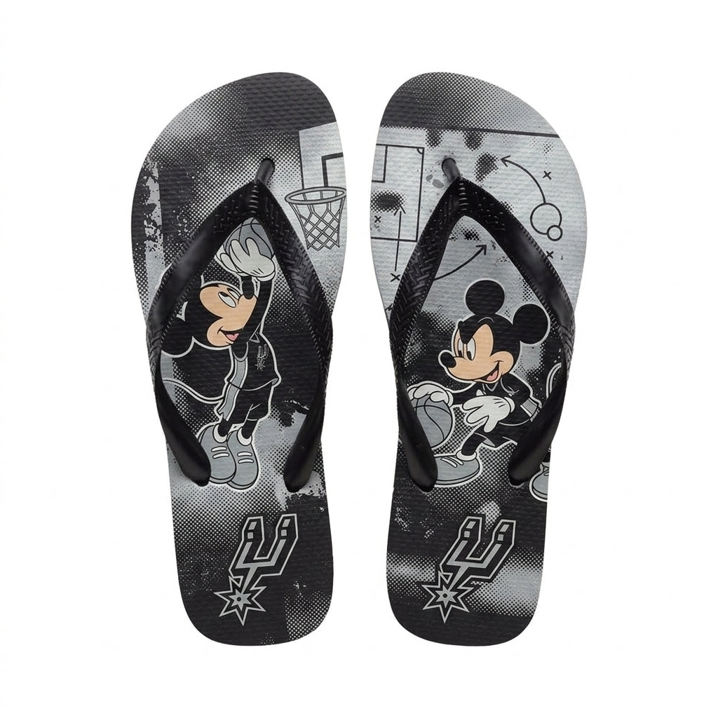 Cartoon Mouse Basketball Flip Flops, Sport Fan Sandals | 30 Teams Available