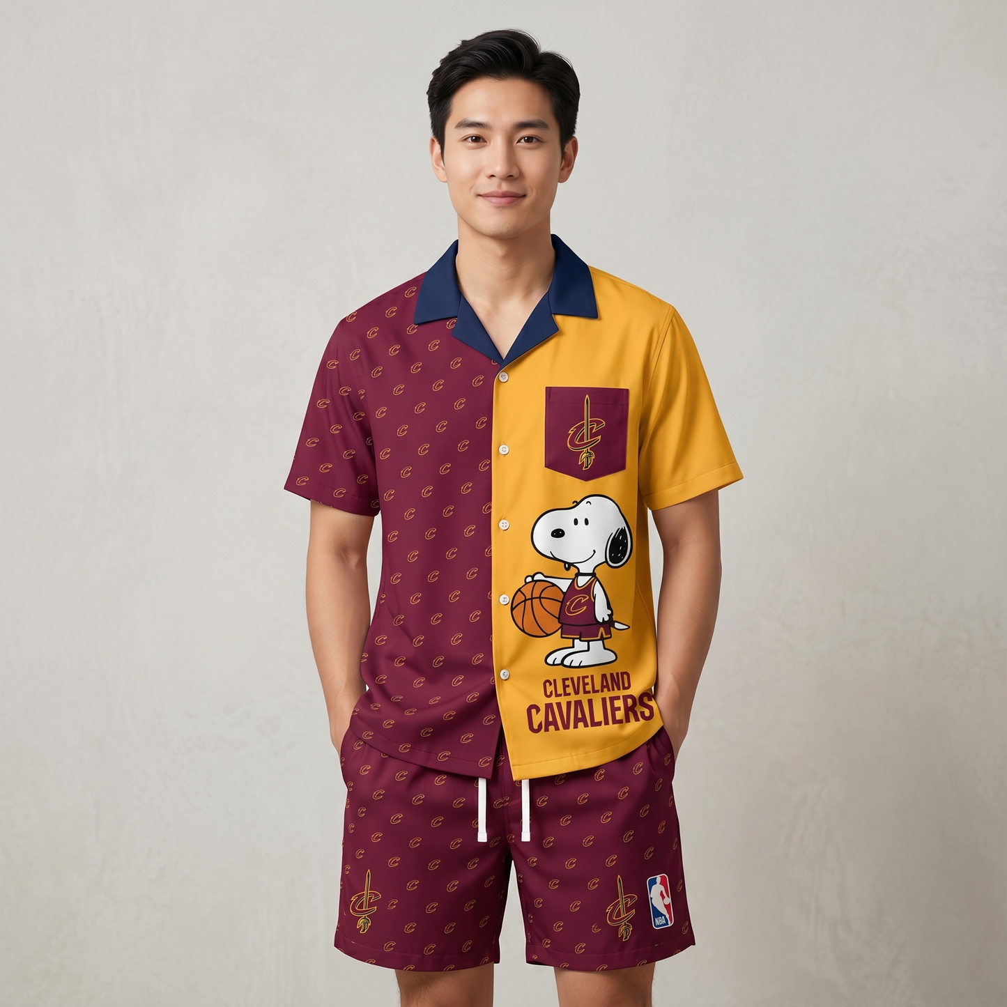 SHORT-SLEEVE PAJAMAS SET FOR BASKETBALL FAN