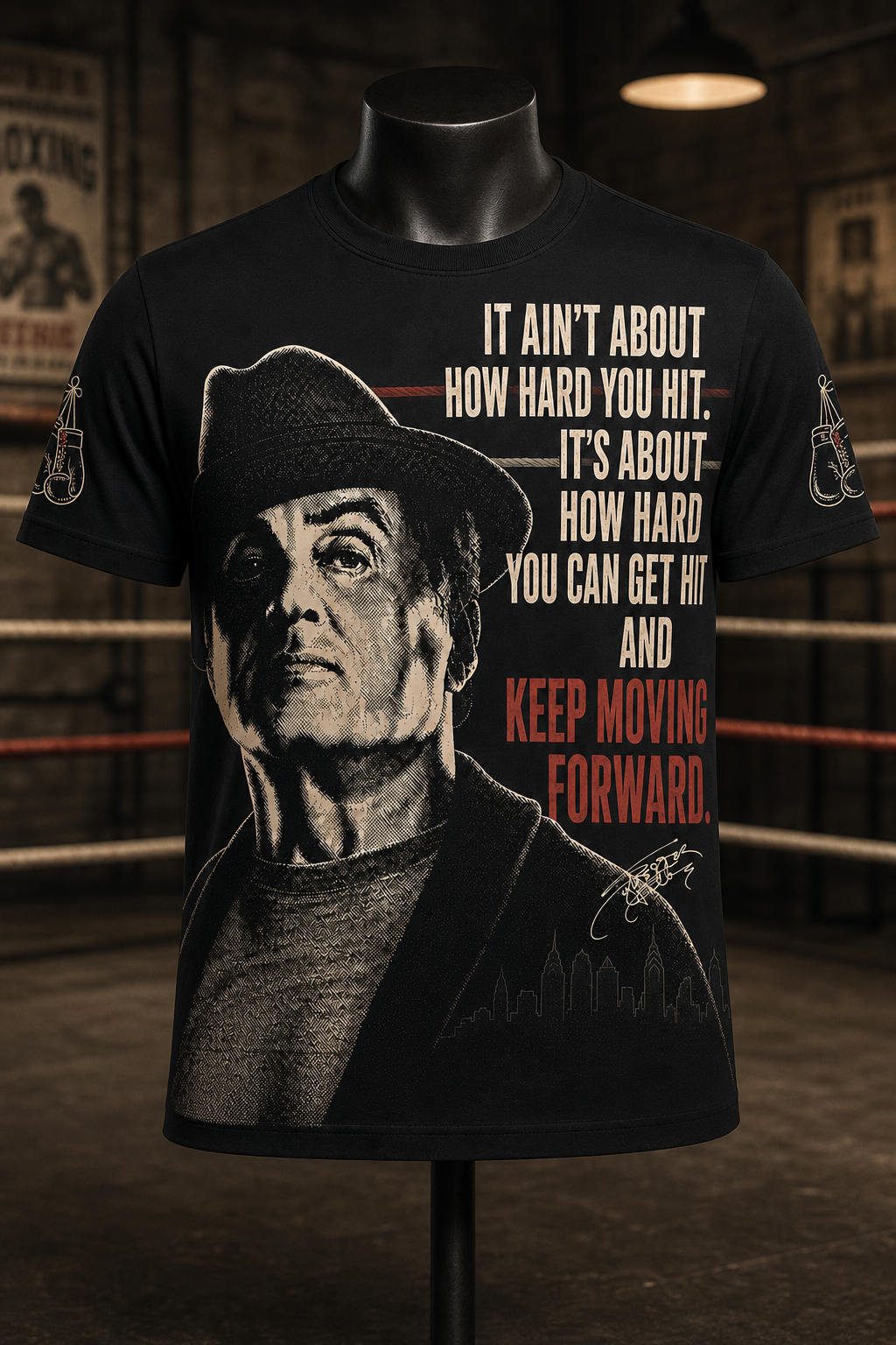 Keep Moving Forward – Vintage Fighter Graphic T-Shirt