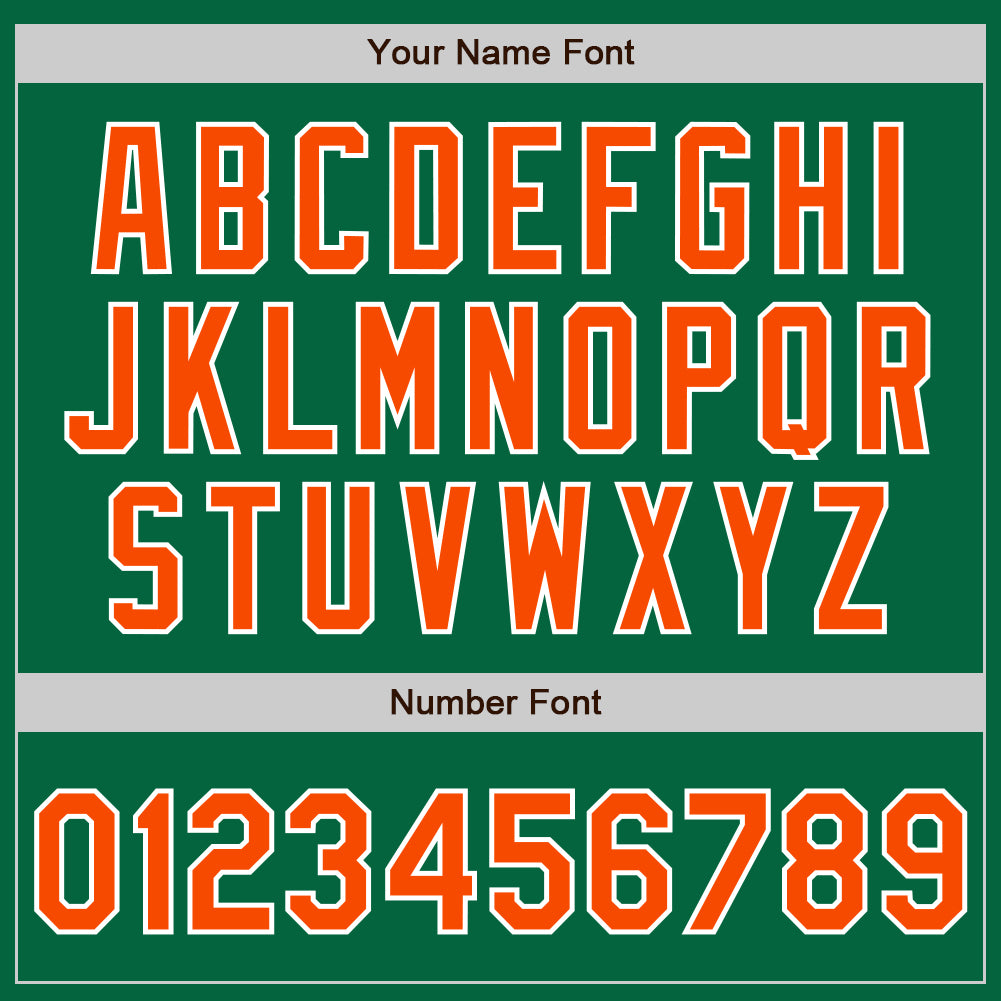 Custom Stitched Kelly Green Orange-White Baseball Pullover Sweatshirt Hoodie
