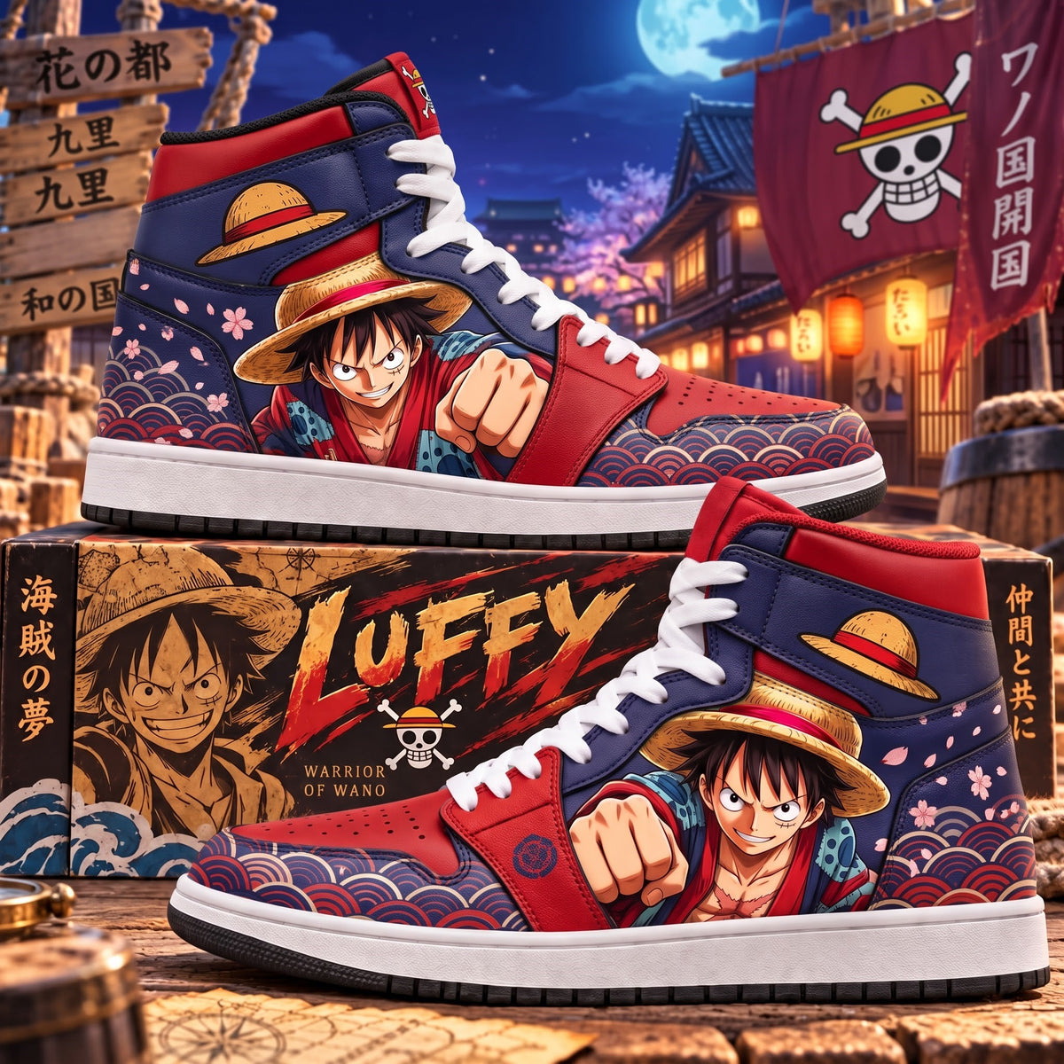 Limited Edition Luffy Fan Shoes — Anime High Top Sneaker Gift