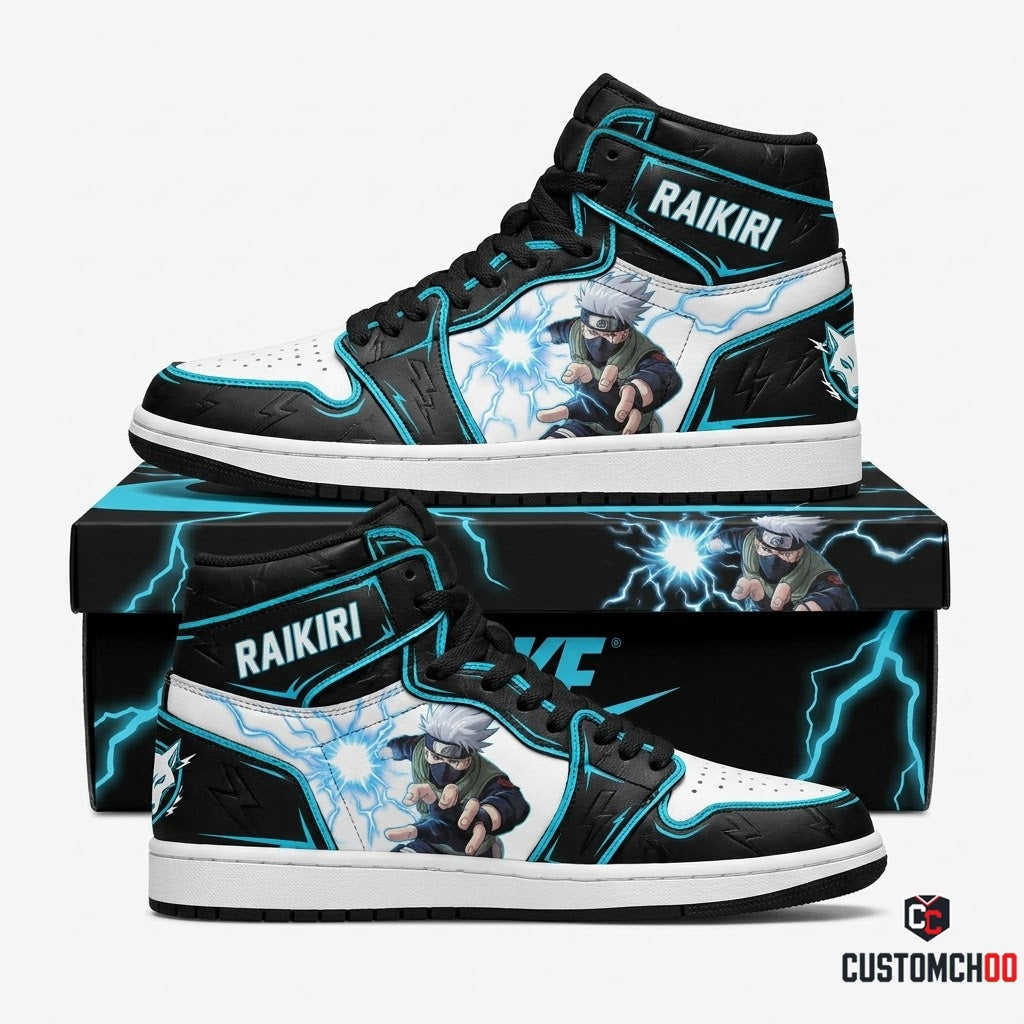 Kakashi Hatake Anime Canvas High Top Sneakers - 07. Raikiri Lightning