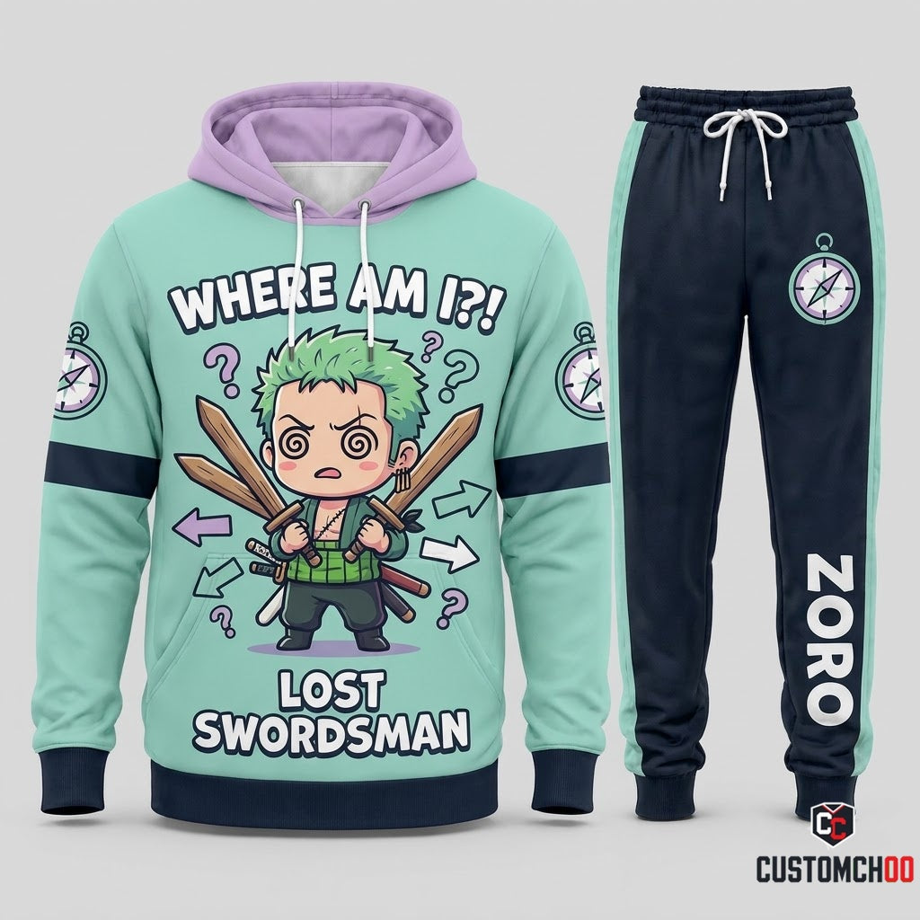 Roronoa Zoro King of Hell Anime Tracksuit Set - Hoodie & Jogger Pants - 08. Chibi Pop