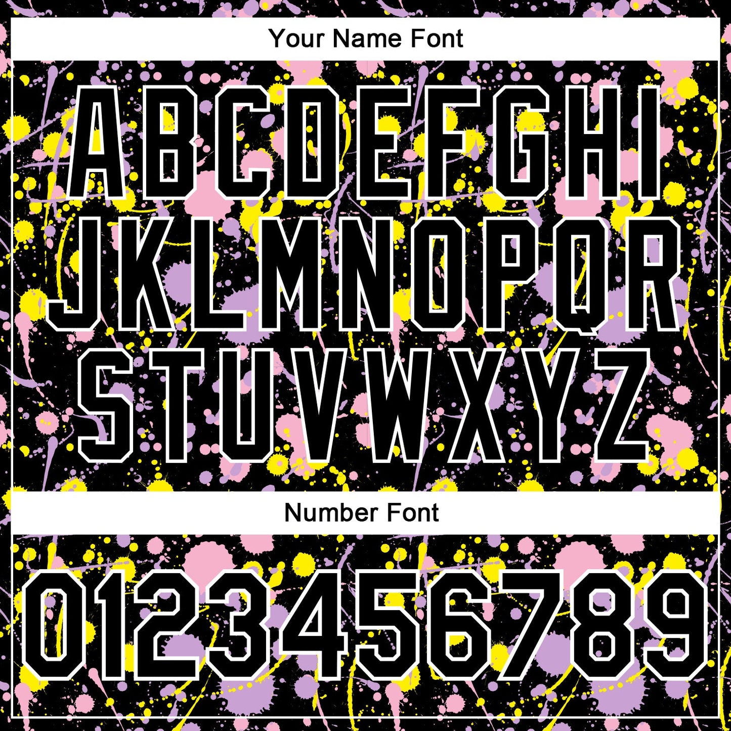 Custom Graffiti Pattern Black Light Pink Light Purple Light Yellow-White Vibrant Multi-Color Abstract Splatter Performance Polo Shirt