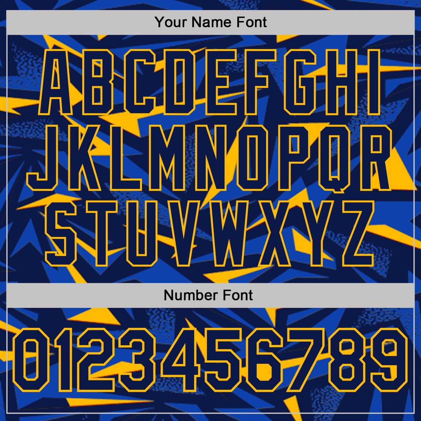 Custom Navy Thunder Blue-Gold Cyber Mecha E-sport Geometric Shards Spike Performance Polo Shirt
