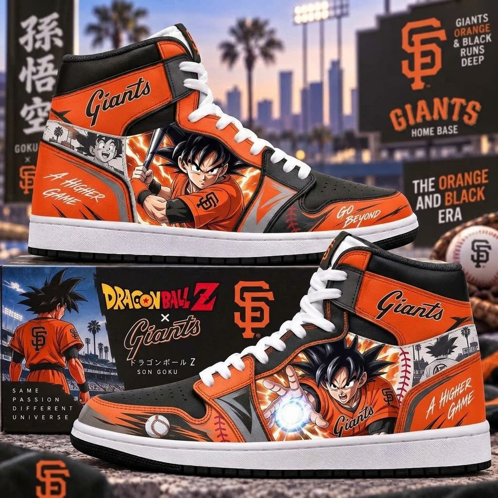 Son Goku x MLB Baseball Fan High Top Sneakers | All 30 Teams Available