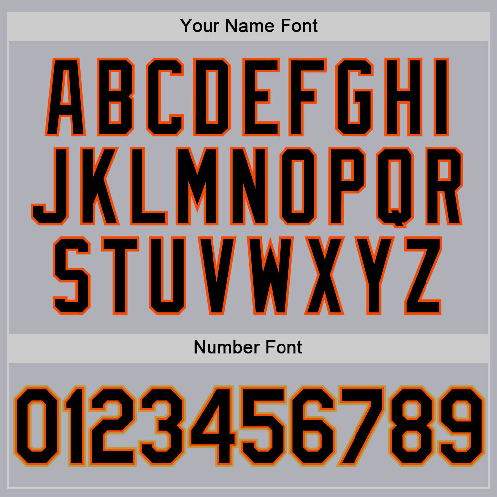 Custom Gray Black Orange-Old Gold Two-Button Unisex Softball Jersey