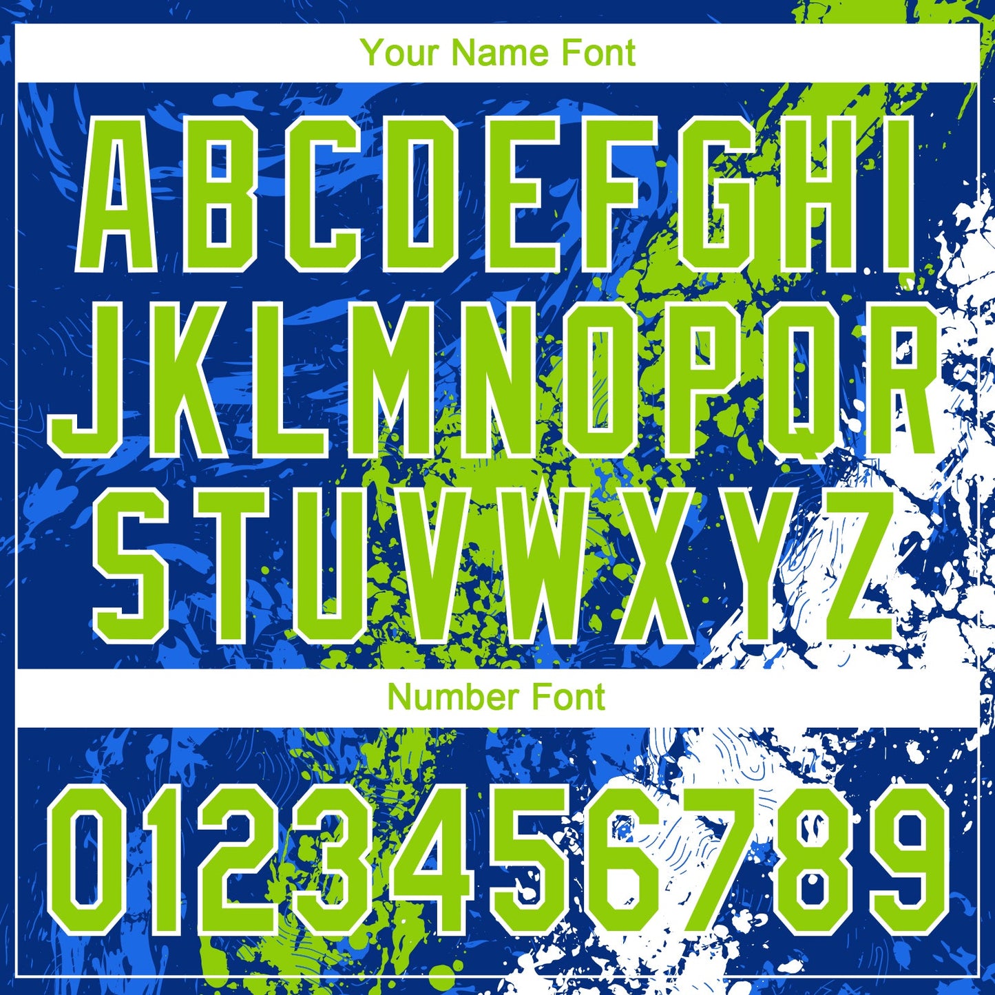 Custom Royal Neon Green-White Dripping Splatter Cracked Texture Two-Button Unisex Softball Jersey