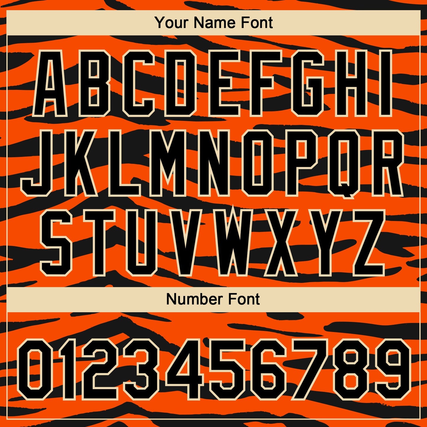 Custom Orange Black-Cream Tiger Print 3D Pattern Design Two-Button Unisex Softball Jersey