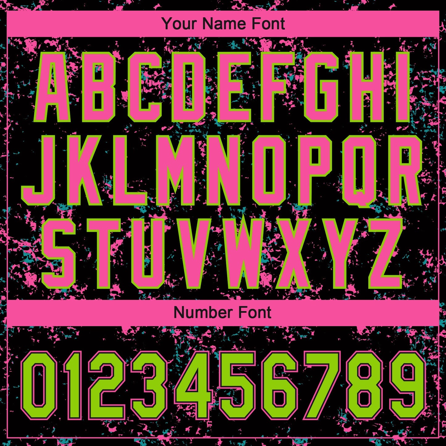 Custom Black Neon Green-Pink Abstract Shattered Paint Splatter Two-Button Unisex Softball Jersey
