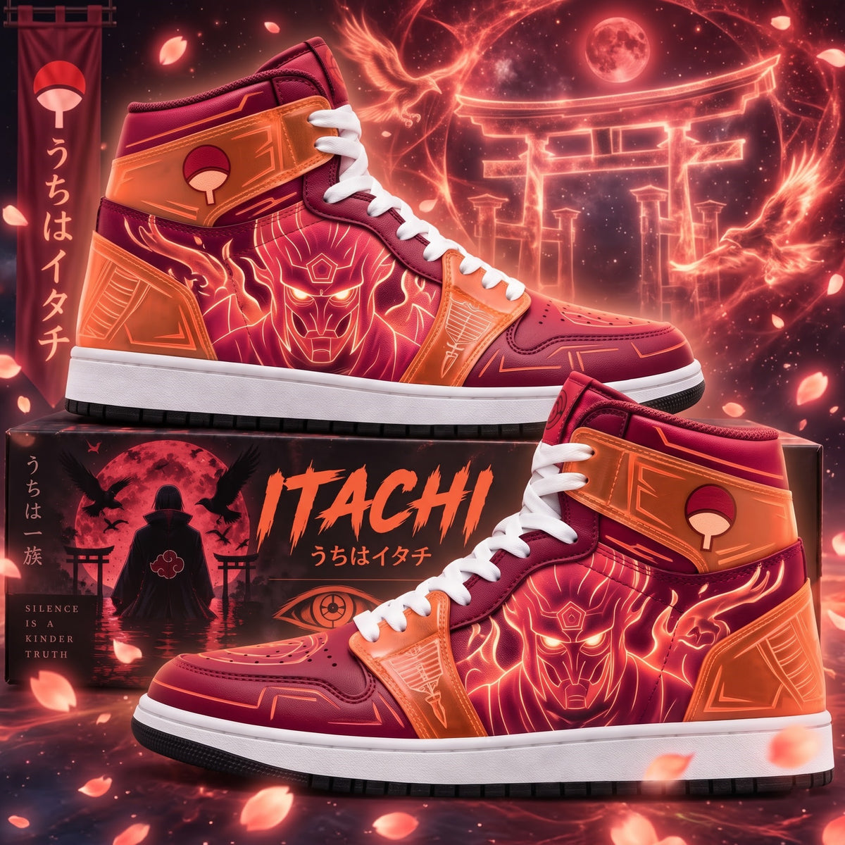 Uchiha Itachi High Top Sneakers — Naruto Inspired Fan Shoes