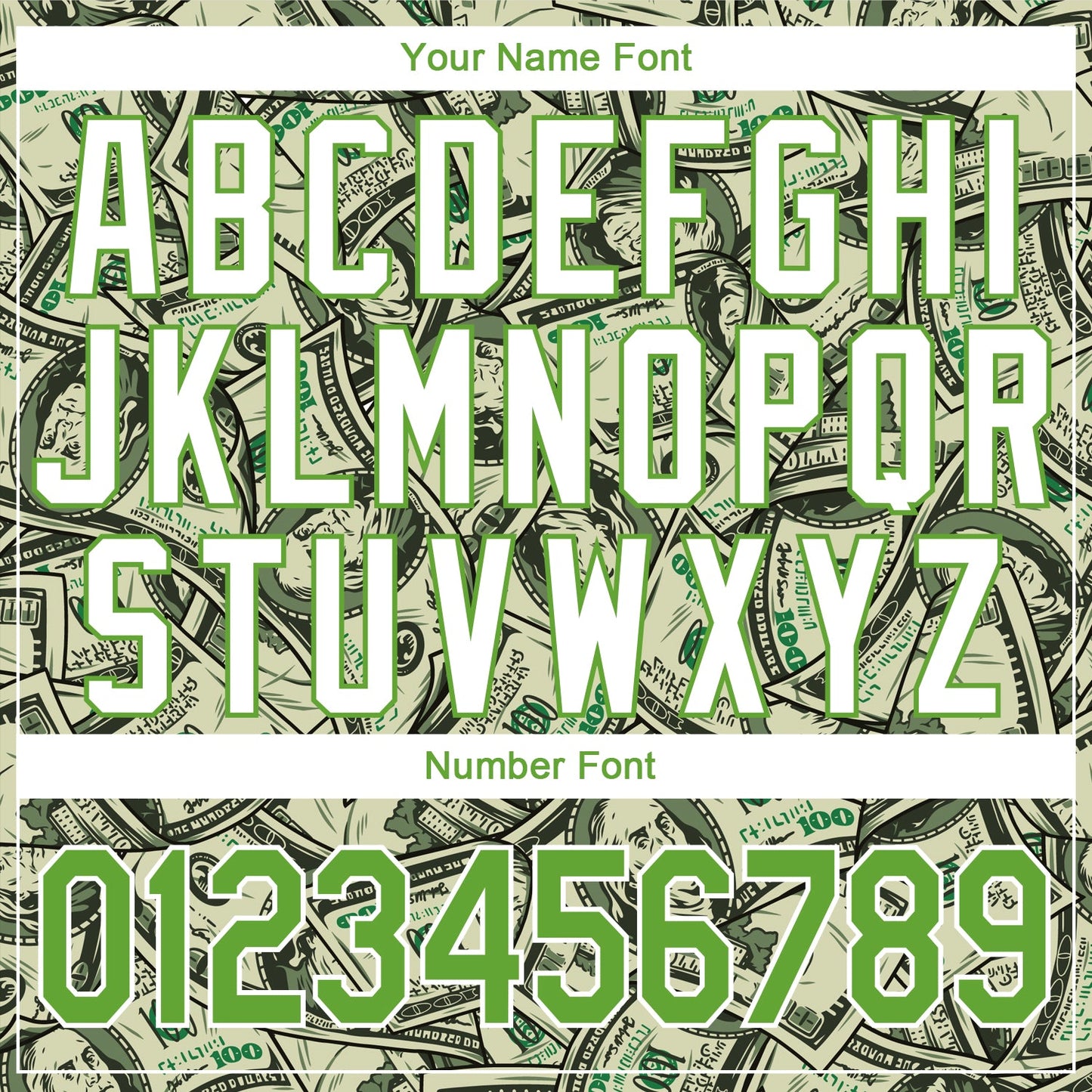 Custom Stitched Green Neon Green-White 3D Pattern Design Dollar Sports Pullover Sweatshirt Hoodie