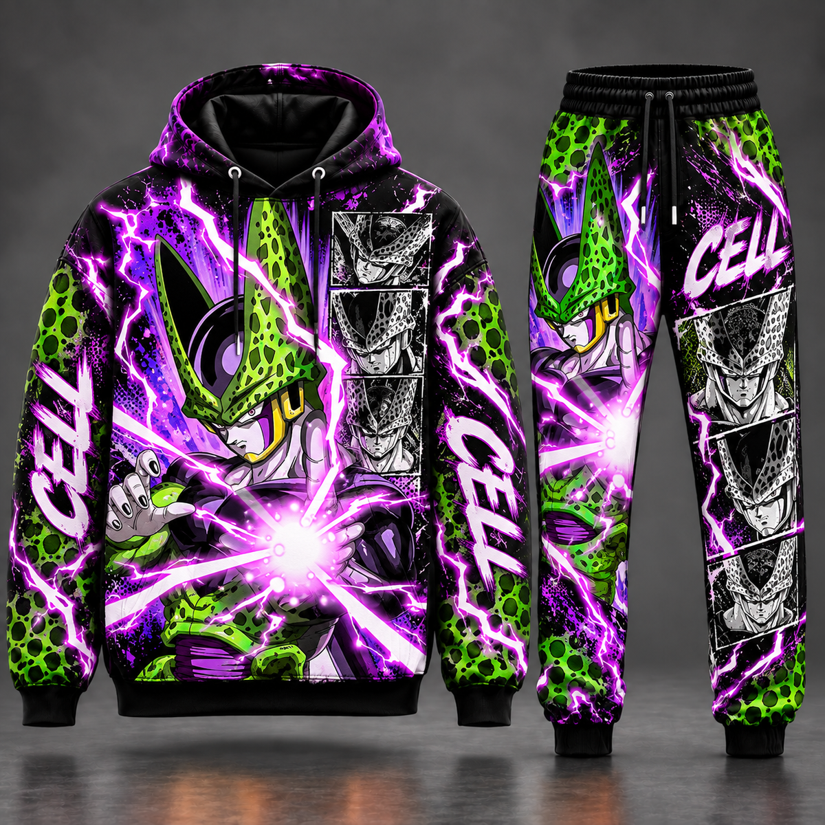 Cell Transformation Fan Set — Dragon Ball Hoodie & Sweatpants