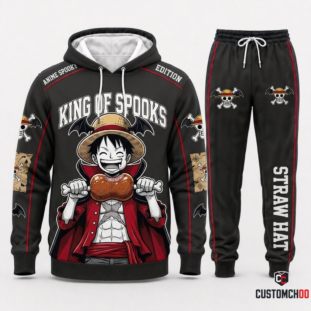 Luffy Pumpkin King Halloween Hoodie and Pants Set