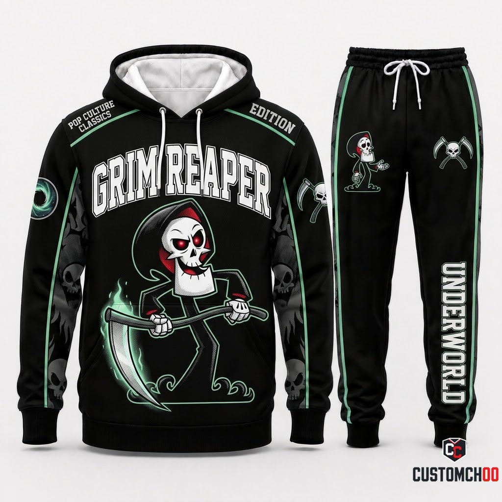 Grim Reaper Halloween Hoodie and Pants Set