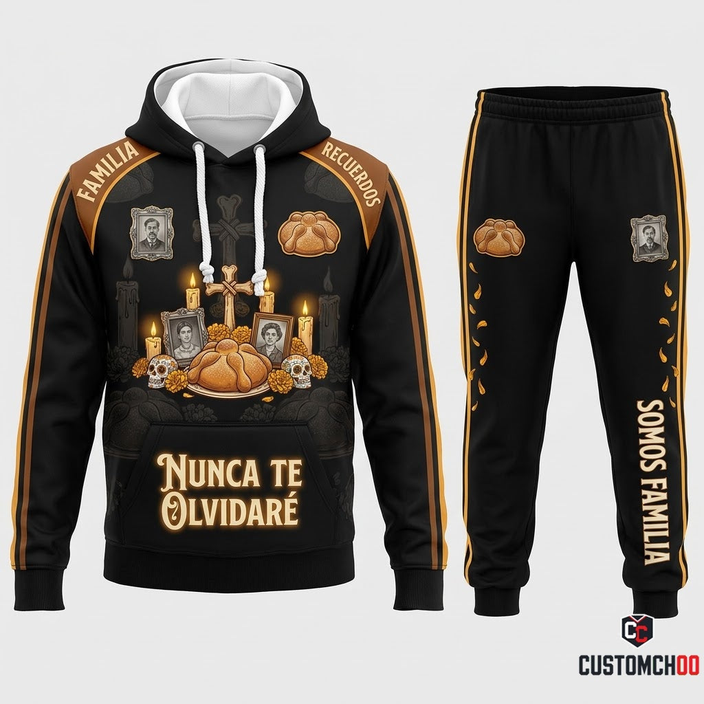 Pan de Muerto Familia - Día de los Muertos Authentic Heritage Tracksuit Set - Hoodie & Jogger Pants (tracksuit hoodie and jogger pants set)