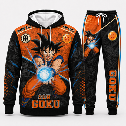 Son Goku Hoodie & Sweatpants Tracksuit Set — Dragon Ball Z Inspired - Custom Fan Apparel Image 1